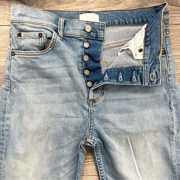 Boyish Free People Kingsley Button Fly Flare Jeans | Light Wash | 26 - Picture 3 of 11